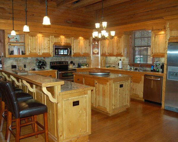 The cabin's kitchen.