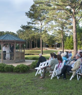 The Gazebo being used to exchange wedding vows.