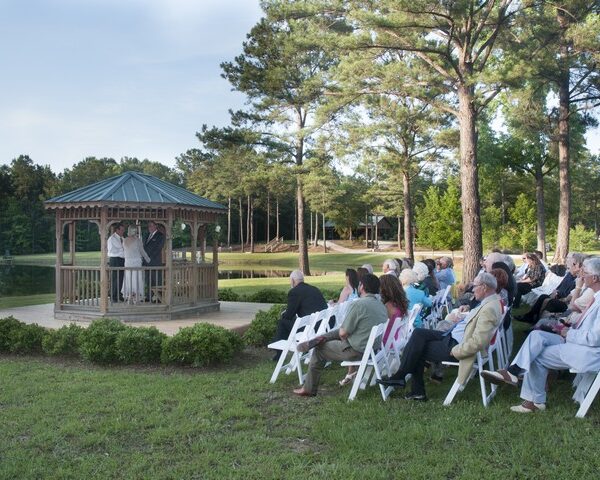 The Gazebo being used to exchange wedding vows.